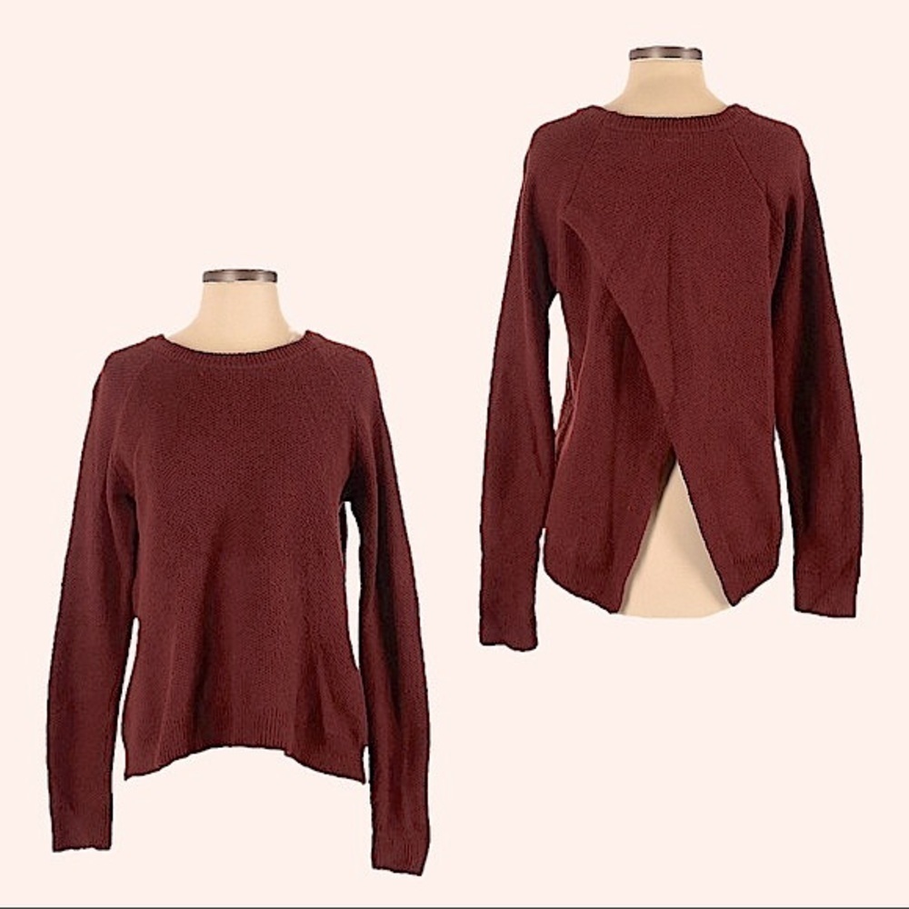 Madewell Province Cross-Back Drapey Brick Red Pullover Sweater Size XS